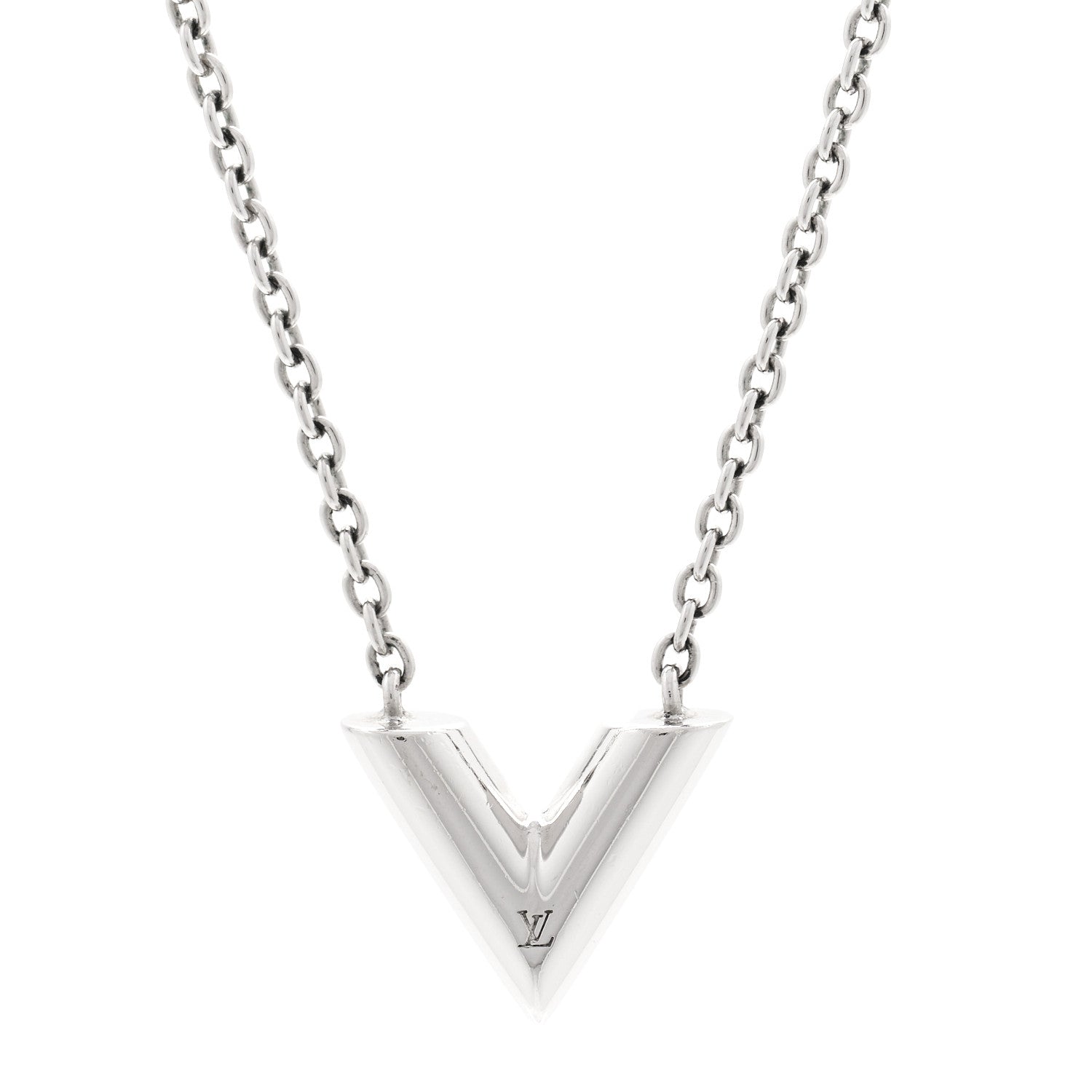 Louis Vuitton ネックレス・エッセンシャルV シルバー Louis Vuitton Metal Essential V Supple Necklace Silver 1695184