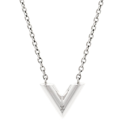Louis Vuitton Metal Essential V Supple Necklace Silver 4 of 7