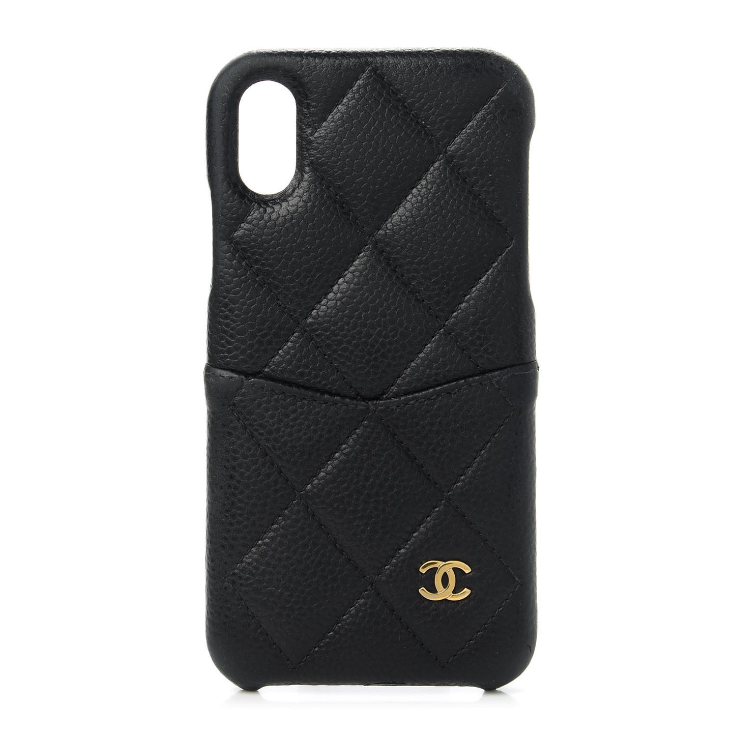 Caviar Quilted iPhone X Coco Tech Case Black