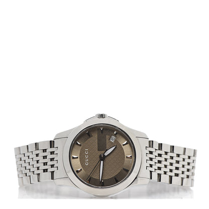 Gucci Stainless Steel 27mm G-Timeless Quartz Watch Brown 2 of 7