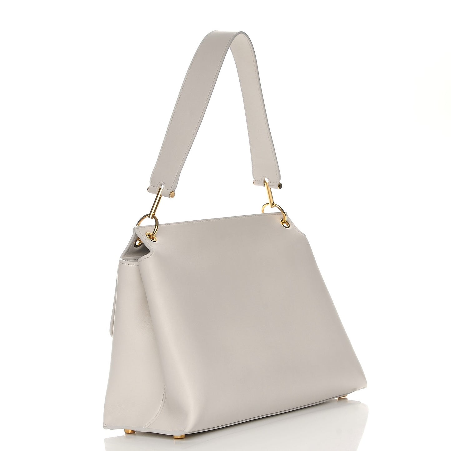 Calfskin Natalia Handle Shoulder Bag Chalk