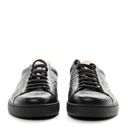 Gucci Calfskin GG Tennis Embossed Mens Ace Sneakers 9 Black 2 of 9