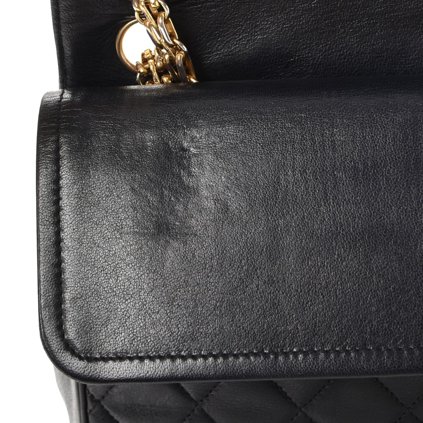 Lambskin Medium Mademoiselle Chain Double Flap Black