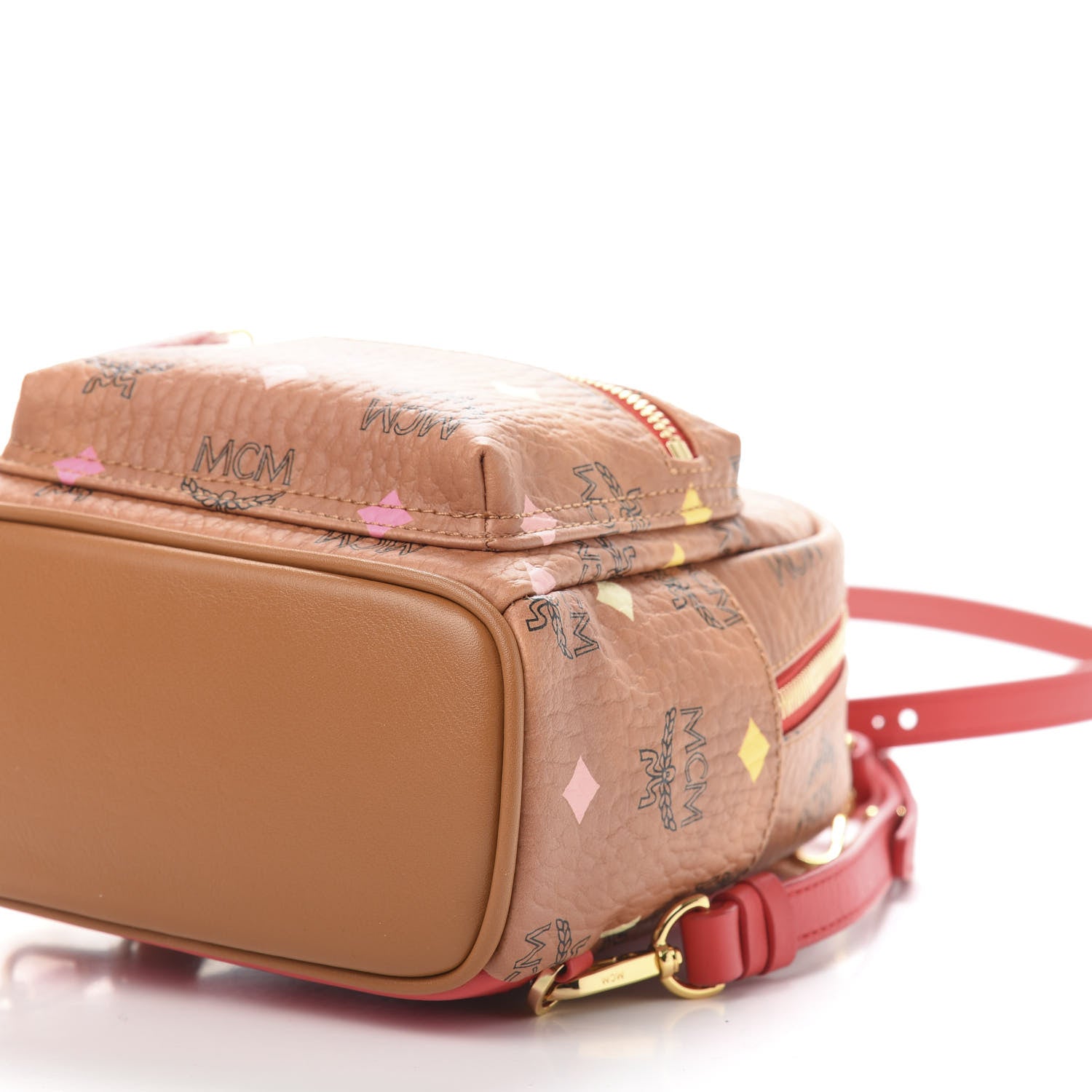 MCM Skyoptic Visetos X-Mini Stark Bebe Boo Backpack Cognac 7 of 8