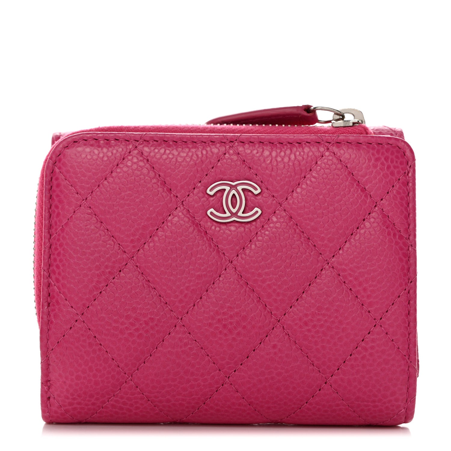 Chanel Caviar Quilted Compact Zipped Wallet Pink 1 of 8