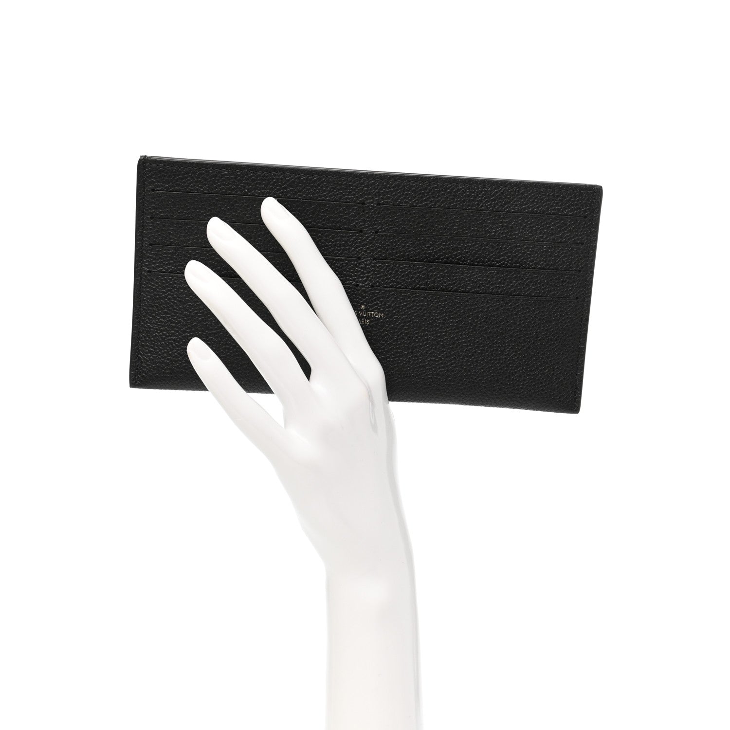 Louis Vuitton Calfskin Felicie Chain Wallet Card Holder Insert Black 2 of 6