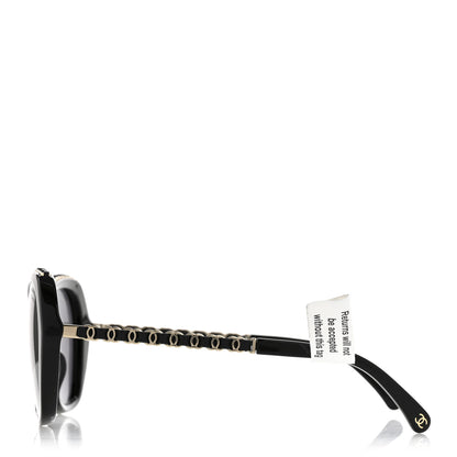 Chanel Acetate Calfskin Polarized Butterfly CC Sunglasses 5547-Q-A Black 3 of 8