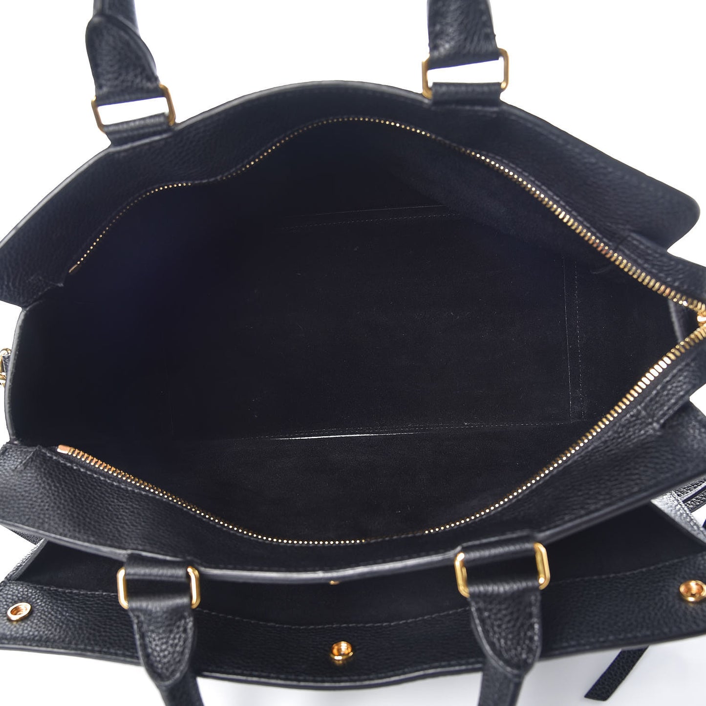 Small Classic Grain Stud Tote Black