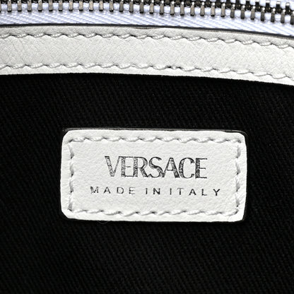 Versace Calfskin Medium Repeat Zip Hobo Optical White 6 of 8