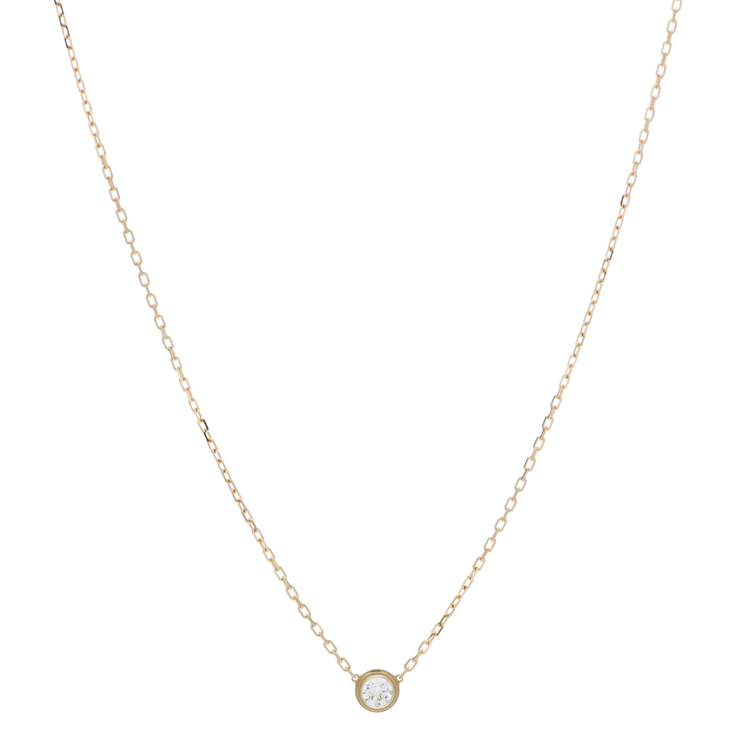 Cartier 18K Yellow Gold Diamond LM D'Amour Pendant Necklace 1 of 6