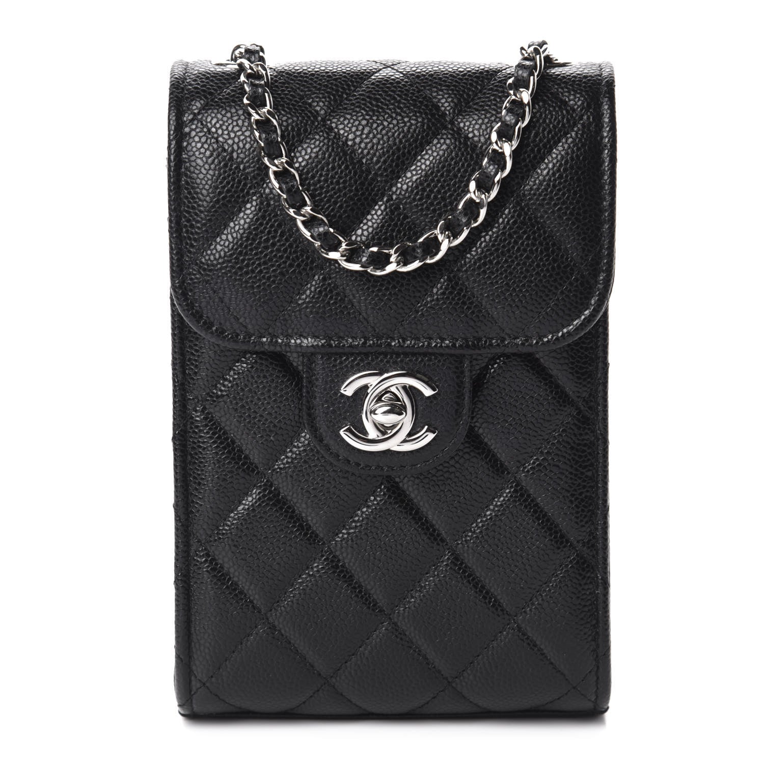 Chanel Caviar Quilted Classic Phone Holder Black 1 of 12