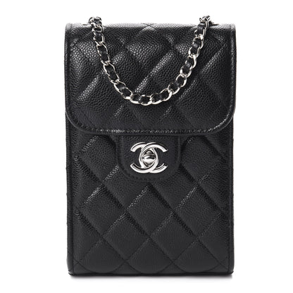 Chanel Caviar Quilted Classic Phone Holder Black 1 of 12