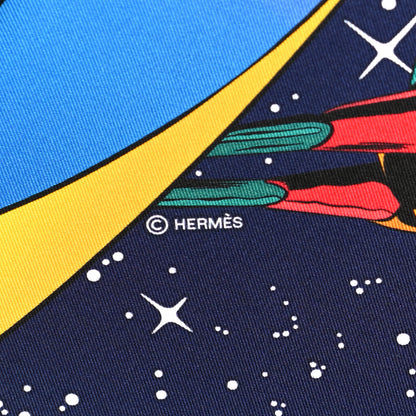 Hermes Silk Space Derby Scarf 90 Marine Rose Vif Multicolor 6 of 7