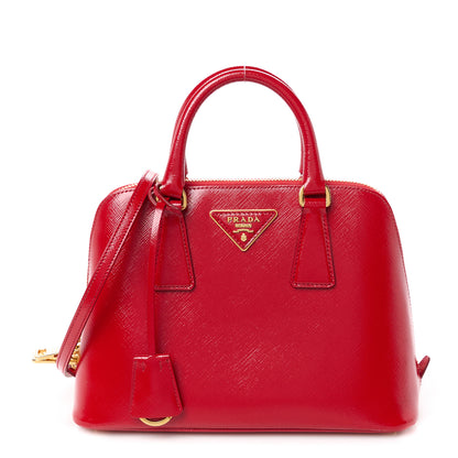 Prada Saffiano Vernice Small Promenade Tote Rosso 1 of 11