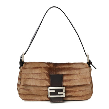 Fendi Calf Hair Zebra Print Baguette Brown 1 of 13