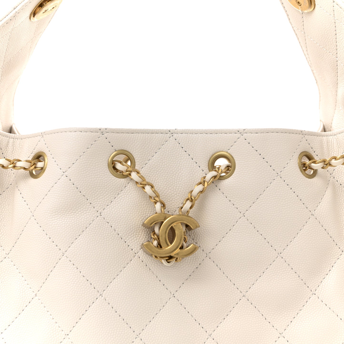 Caviar Quilted Small Chanel 25 Handbag White