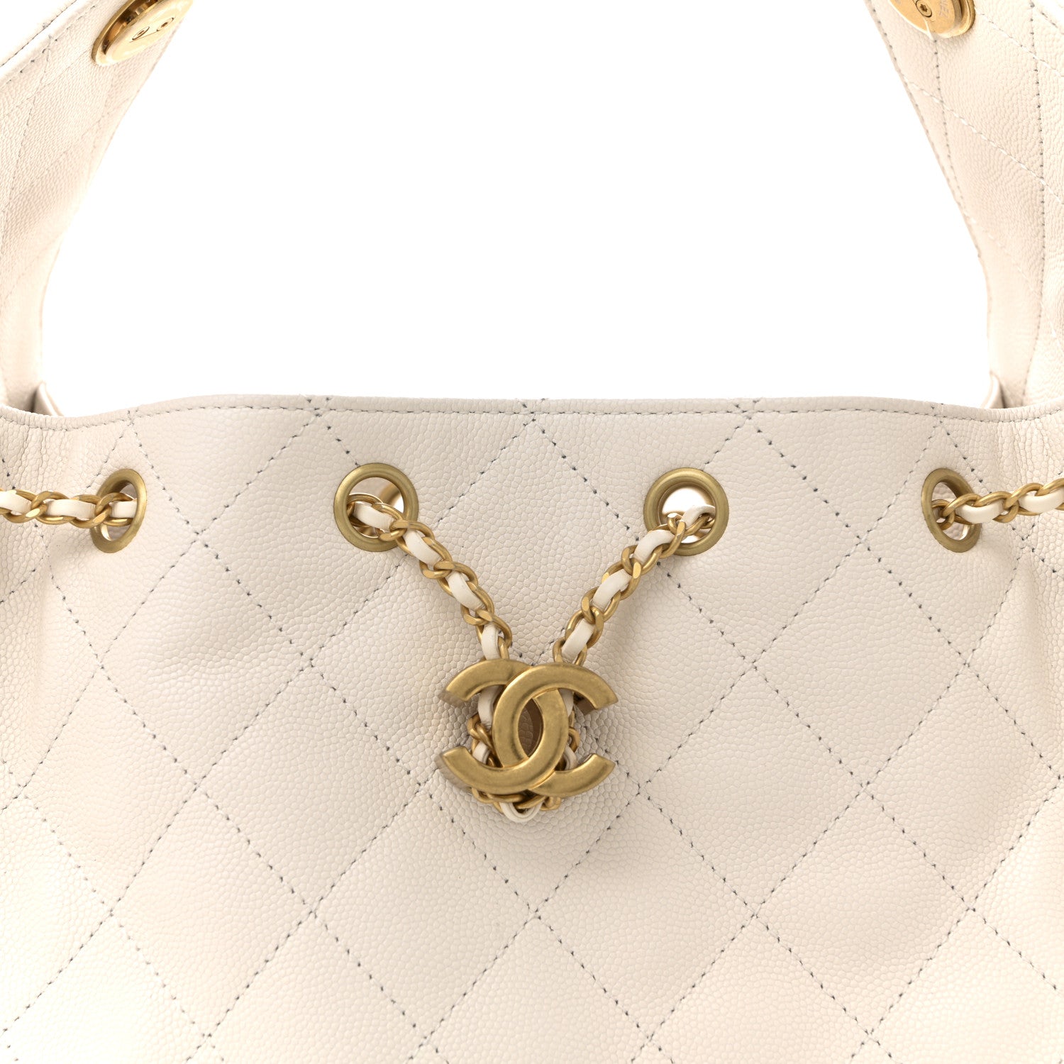 Chanel Caviar Quilted Small Chanel 25 Handbag White 8 of 11