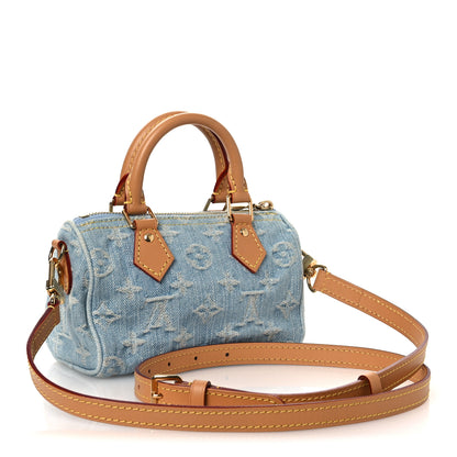 Louis Vuitton Monogram Denim Nano Speedy Sky Blue 3 of 10