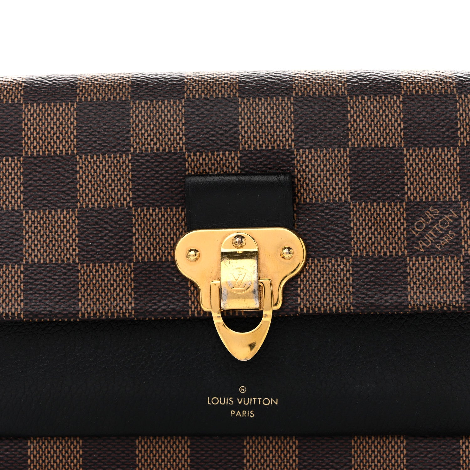Louis Vuitton Damier Ebene Vavin Chain Wallet Black 1772289