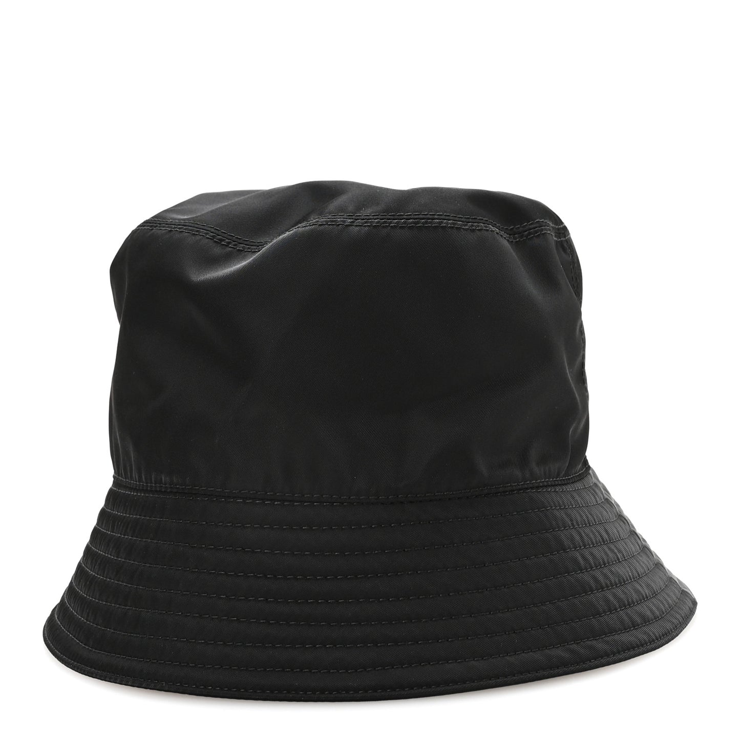 Re-Nylon Metal Triangle Logo Womens Bucket Hat L Black