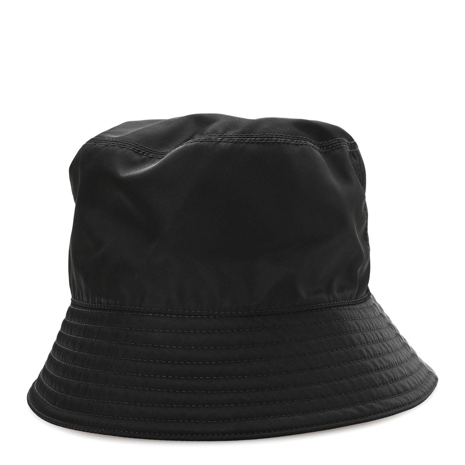 Prada Re-Nylon Metal Triangle Logo Womens Bucket Hat L Black 6 of 9