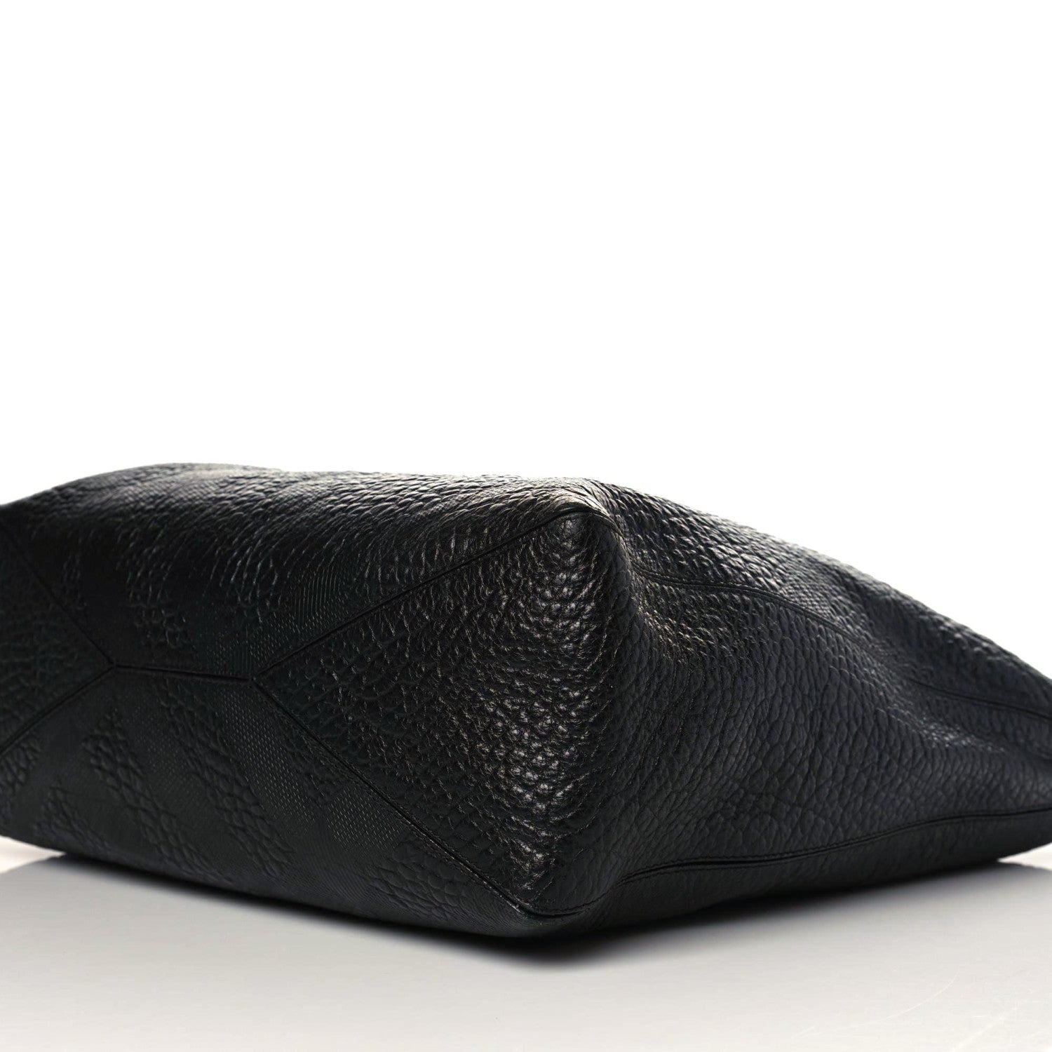 Burberry Heritage Grain Check Embossed Medium Lindburn Hobo Black 5 of 9