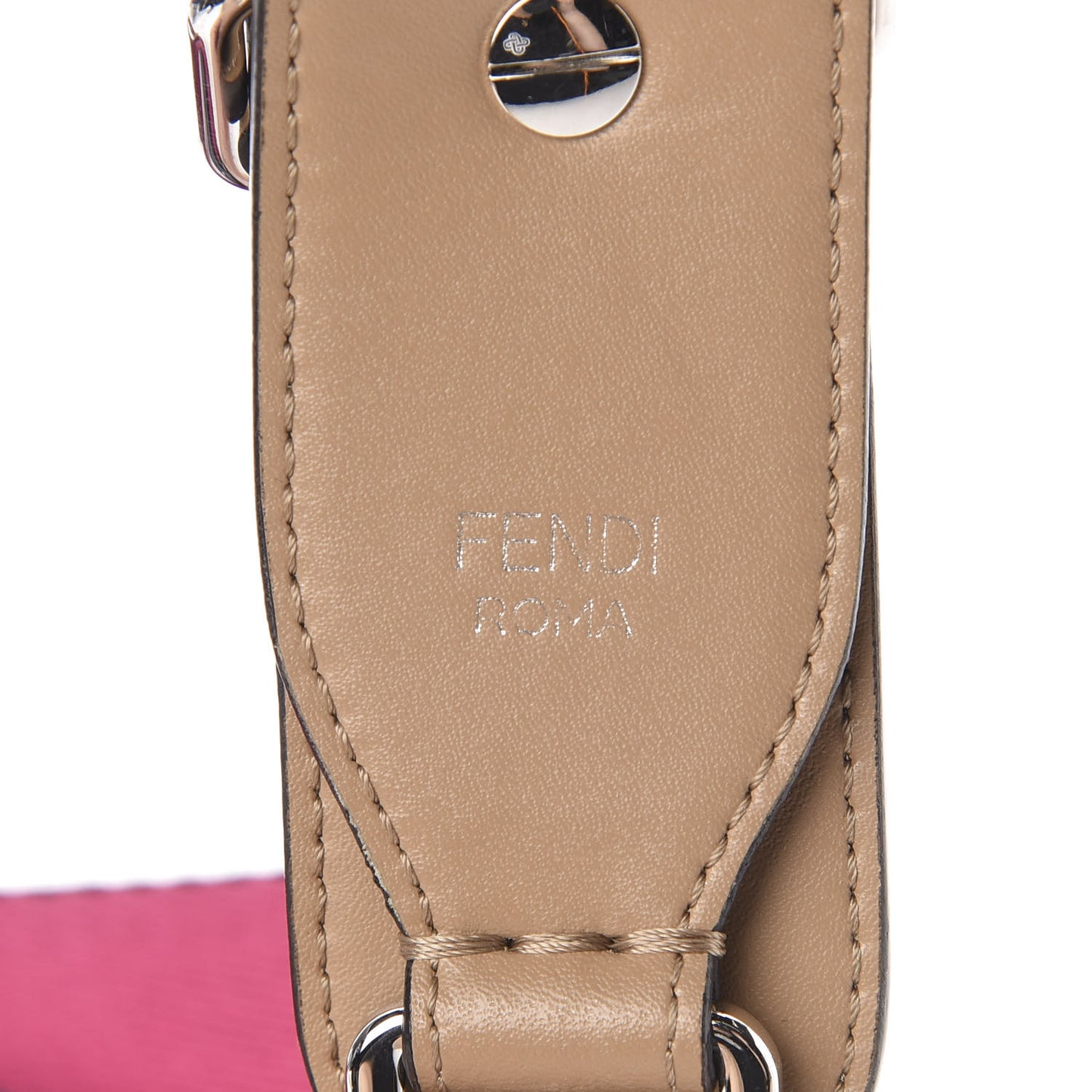 Woven Twill Calfskin FF Strap You Magenta Amido Multicolor
