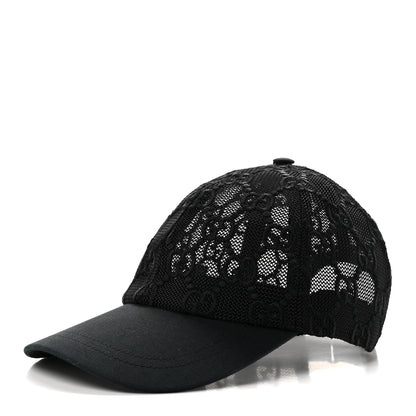 Gucci Mesh GG Monogram Shivali Baseball Hat S Black 1 of 9
