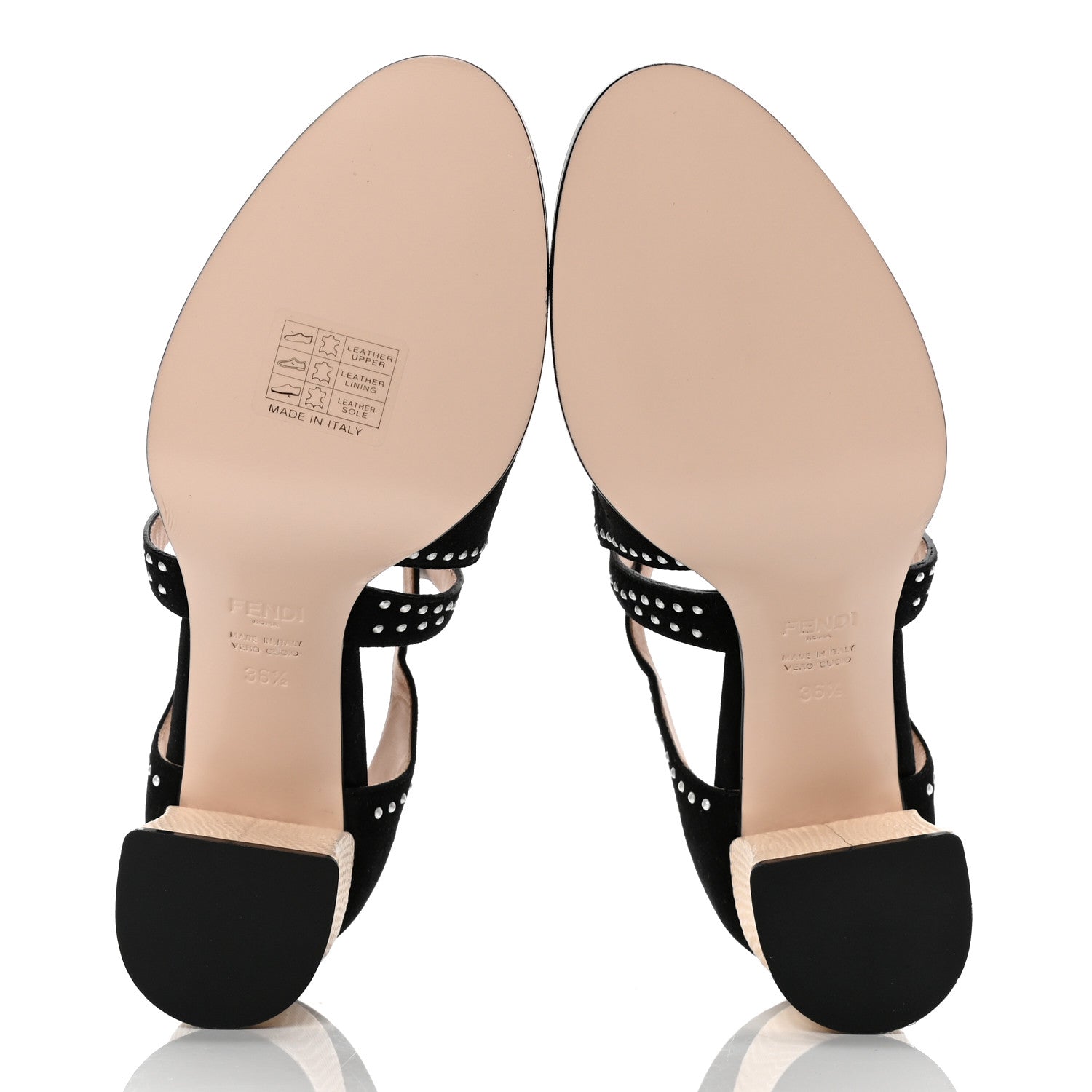 Fendi Suede Faux Lizard Pearl Embellished 36.5 Black 6 of 9