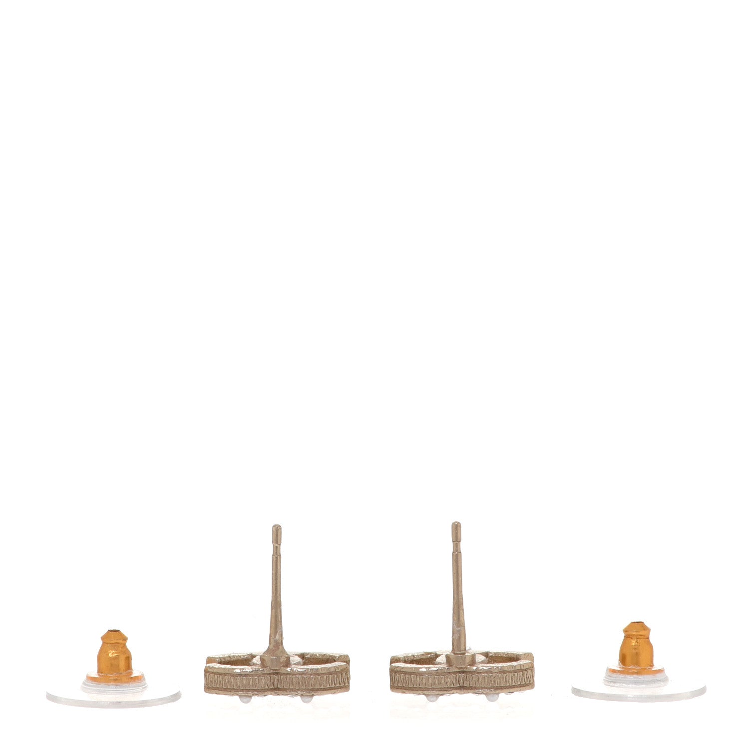 Chanel Pearl Crystal CC Earrings Light Gold 3 of 4