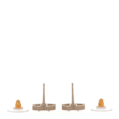 Chanel Pearl Crystal CC Earrings Light Gold 3 of 4