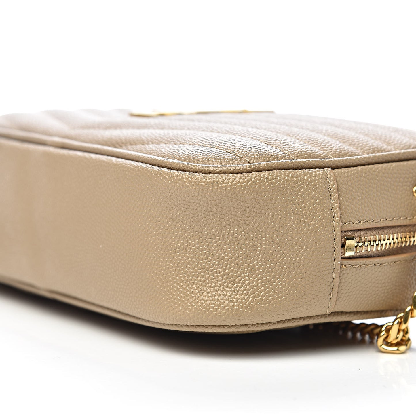 Grain De Poudre Matelasse Monogram Mini Lou Camera Bag Dark Beige