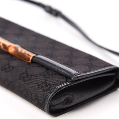 Gucci Monogram Bamboo Bar Clutch Black 6 of 10