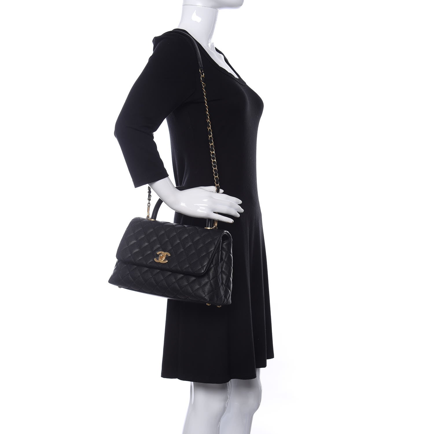 Chanel Caviar Quilted Small Coco Handle Flap Black 2 of 10