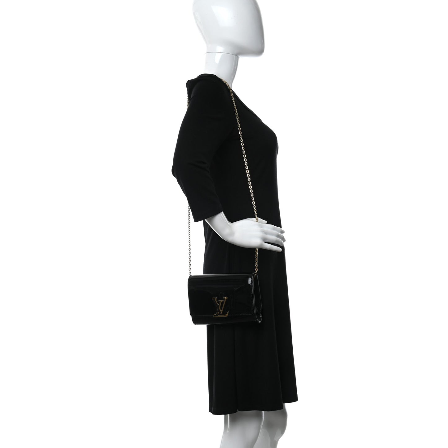 Patent Louise PM Chain Clutch Black