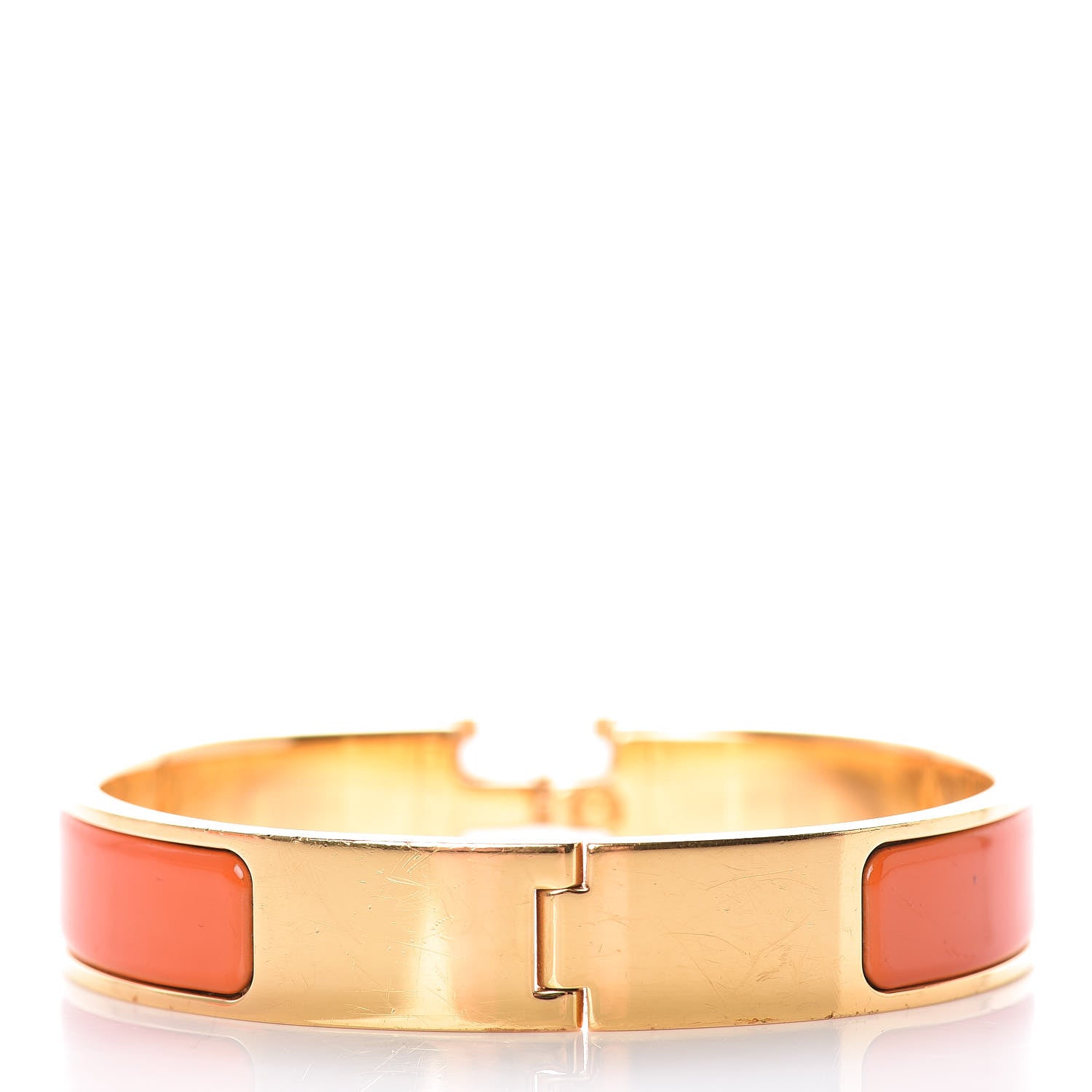 Hermes Enamel Narrow Clic Clac H Bracelet PM Orange 3 of 6