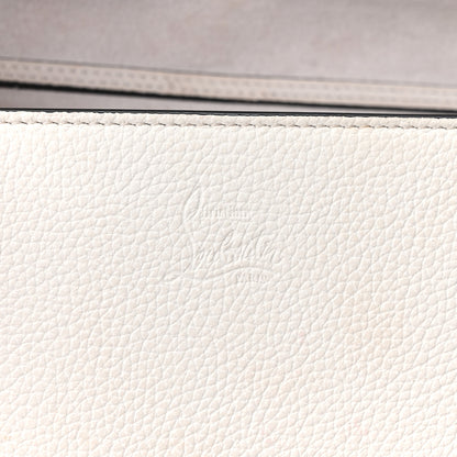 Christian Louboutin Calfskin Spikes Loubinthesky Paloma Clutch Snow 6 of 10