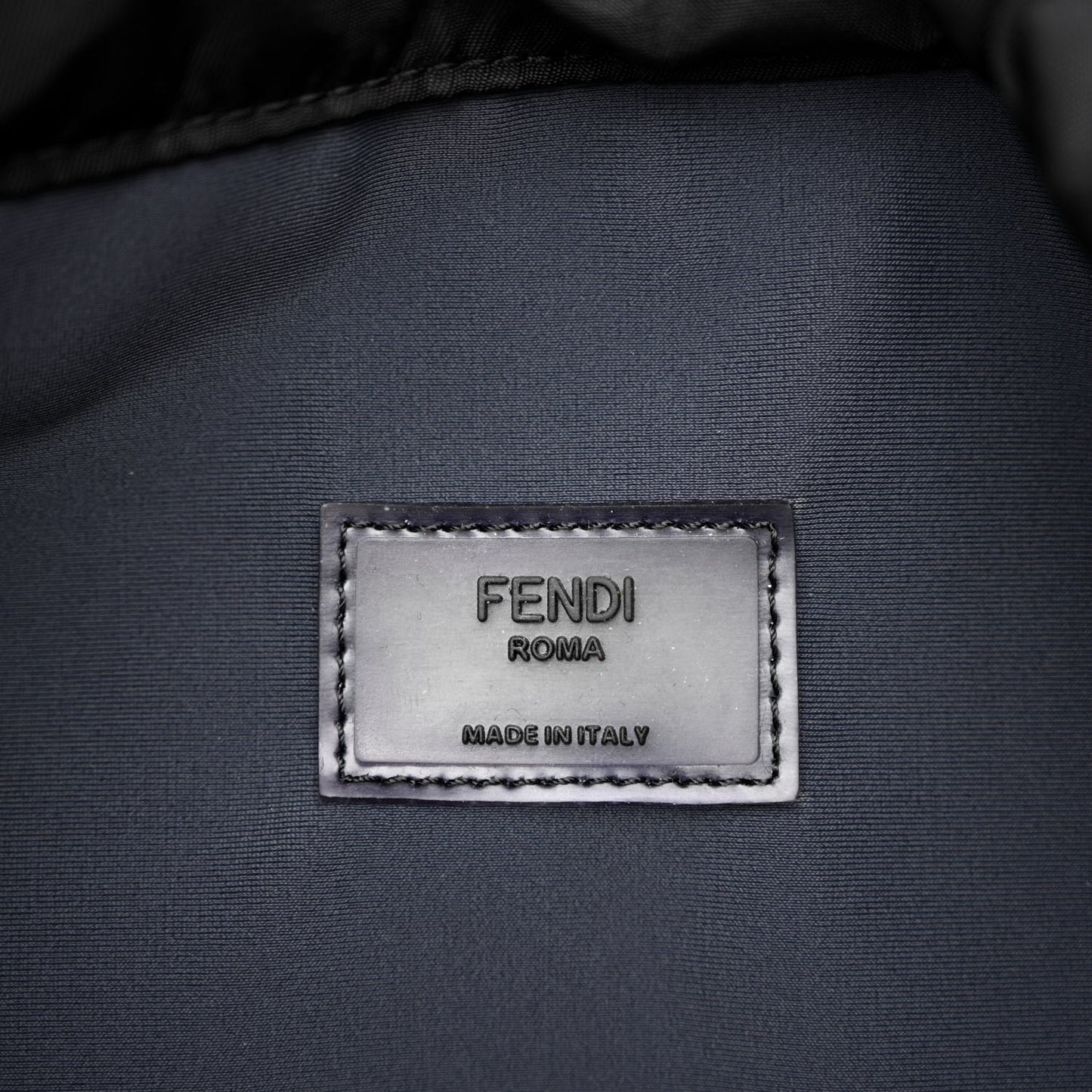 Mesh Cuoio Romano Vitello Stampa FF 1974 Embossed Logo Plate Mon Tresor Holdall Bag Black