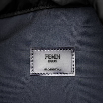 Fendi Mesh Cuoio Romano Vitello Stampa FF 1974 Embossed Logo Plate Mon Tresor Holdall Bag Black 5 of 9