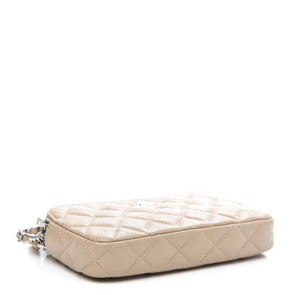 Chanel Caviar Quilted Small Clutch With Chain Beige 4 of 12