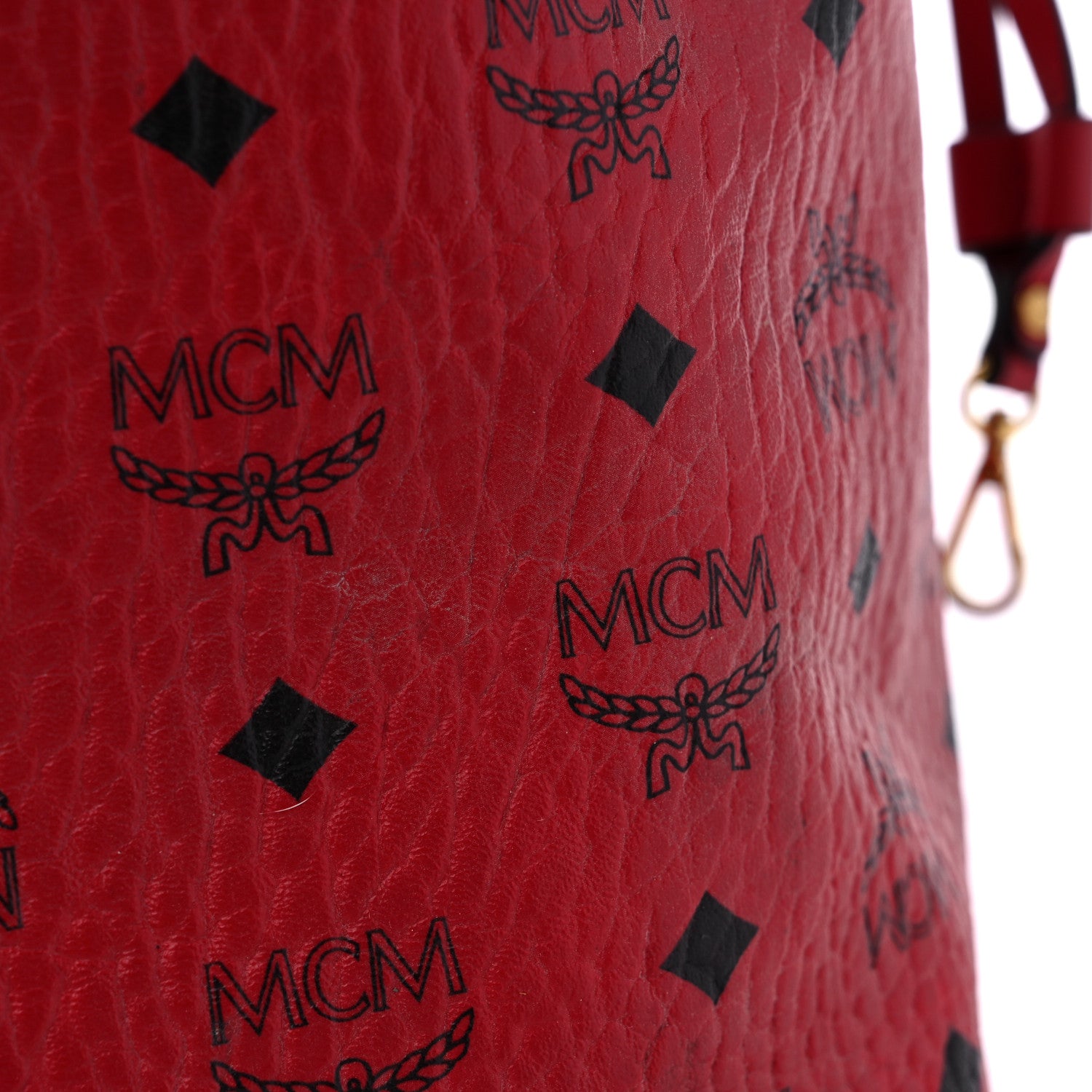 MCM Visetos Medium Liz Reversible Shopper Tote Ruby Red 10 of 22