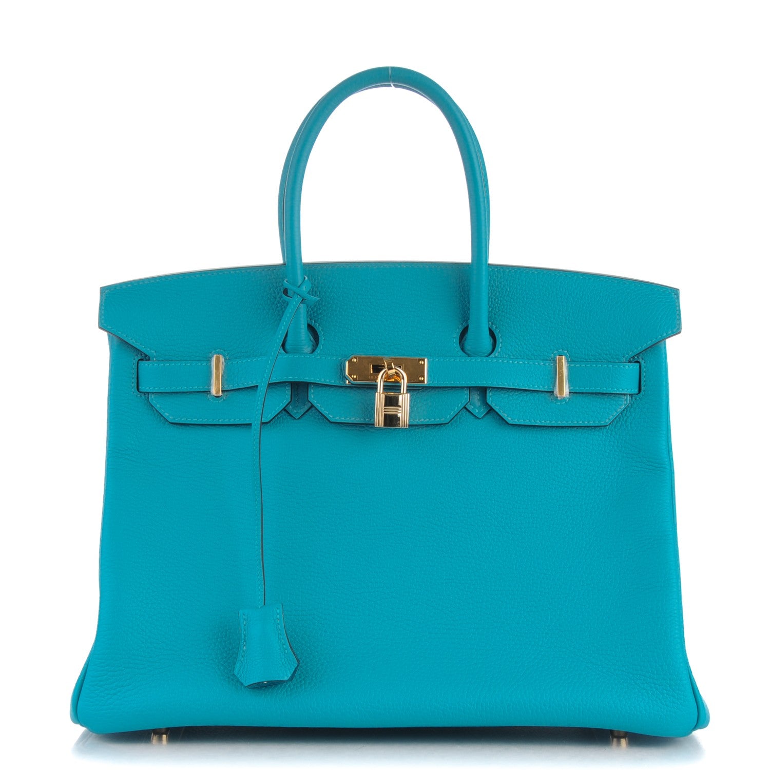 Hermes Taurillon Clemence Birkin 35 Turquoise 1 of 23
