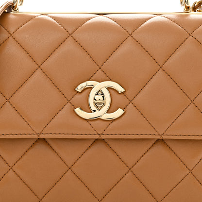 Chanel Lambskin Quilted Small Trendy CC Flap Dual Handle Bag Camel 8 of 11