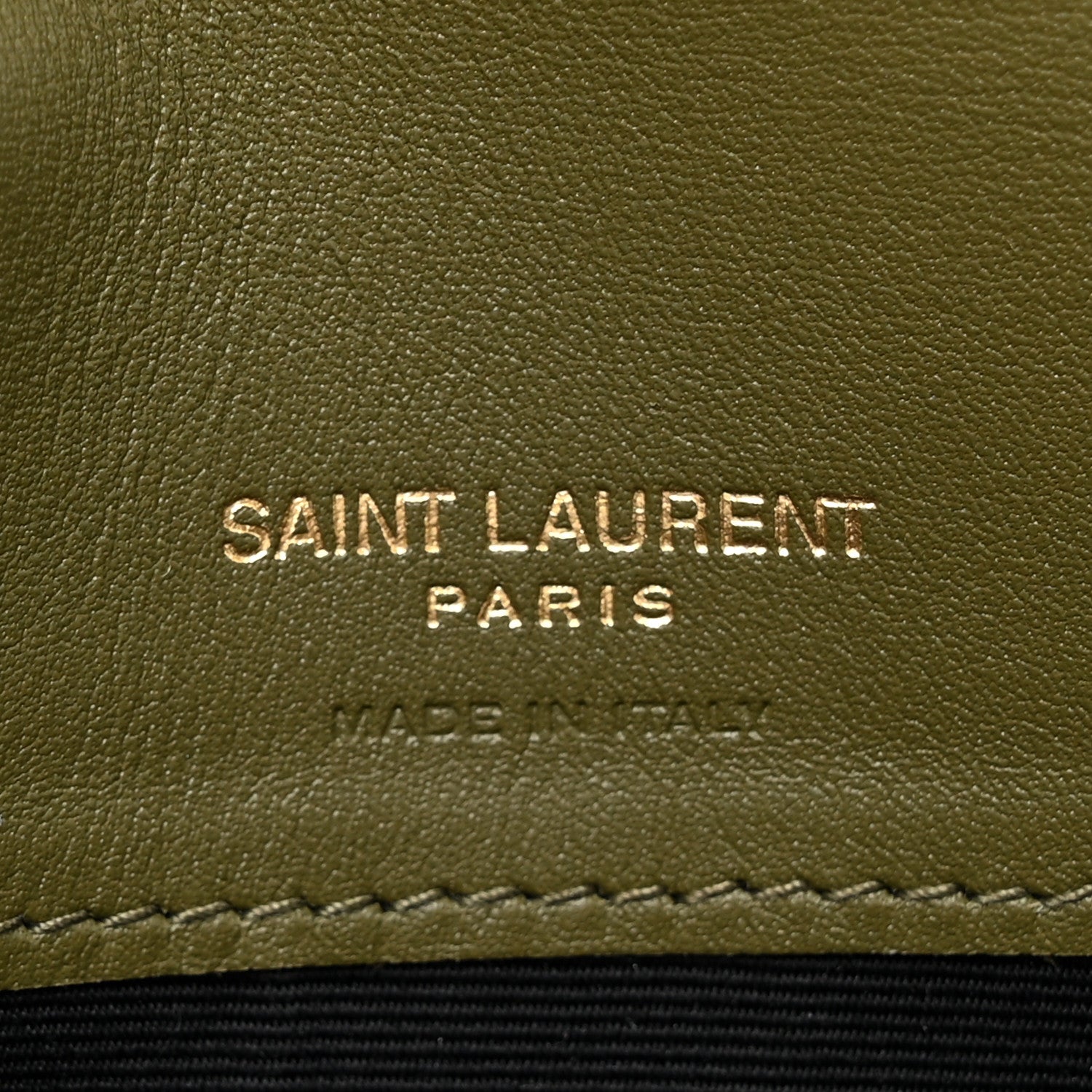 Saint Laurent Suede Monogram Phone Holder Crossbody Loden Green