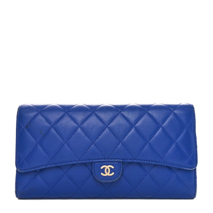 Chanel Lambskin Quilted Travel Wallet Royal Blue 1 of 11