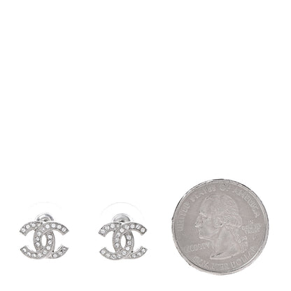 Chanel Crystal CC Earrings Silver 2 of 5