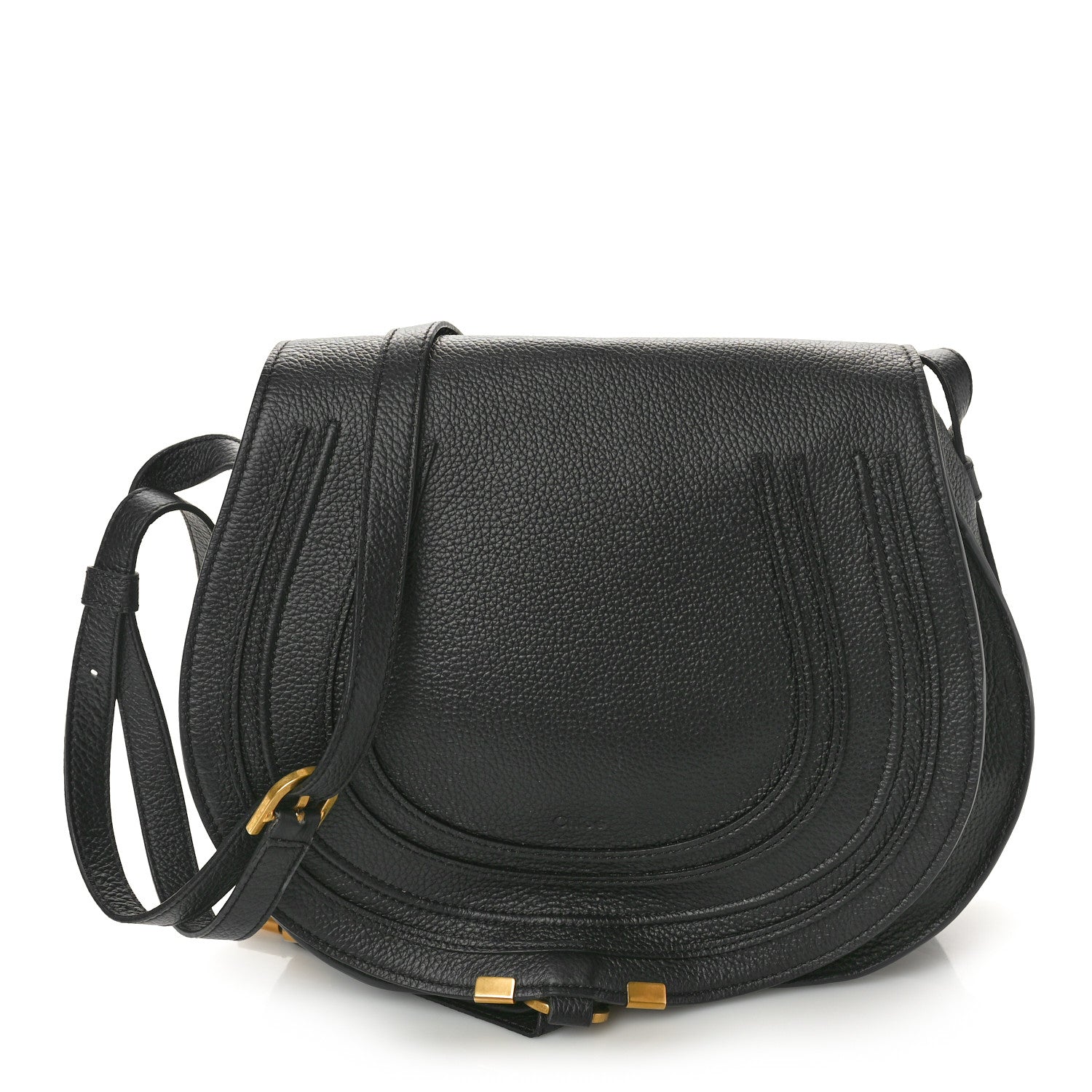Chloe Calfskin Medium Marcie Round Crossbody Bag Black 1 of 11