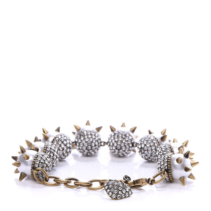 Gucci Embellished Strass Spikes Bracelet Gold Cream 3 of 4