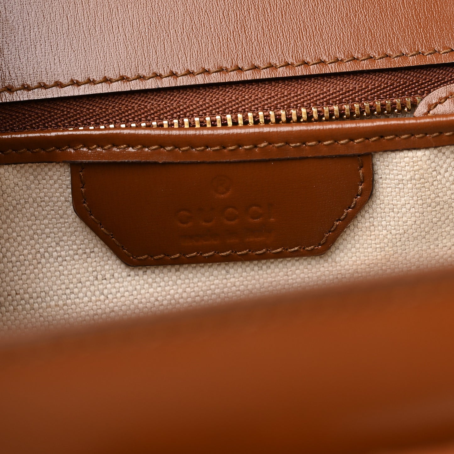 Boarded Dyana Lux Calfskin Web Medium Bamboo 1947 Top Handle Bag Brown