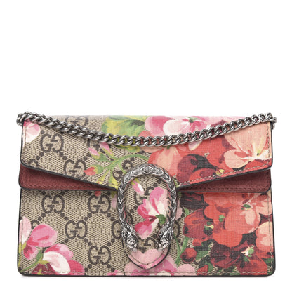 Gucci GG Supreme Monogram Blooms Super Mini Dionysus Shoulder Bag Beige Multicolor Dry Rose 1 of 12